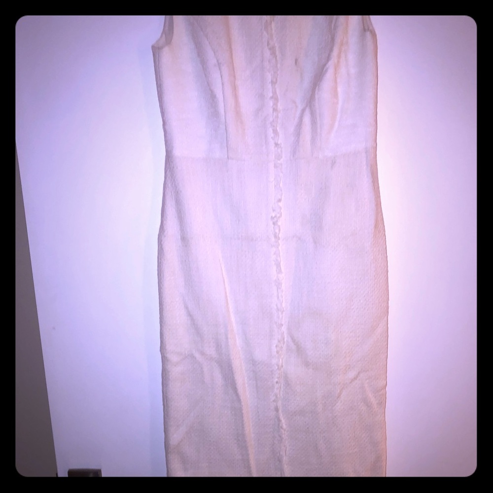 Ann Taylor white fringe shift dress